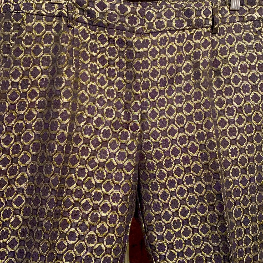 ASOS purple and gold “metallic thread” geometric detail, size 10 (US sizing)